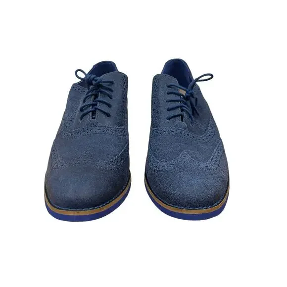 Cole Haan Women’s Alisa Blue Cobalt Almond Toe Wingtip Oxford Lace-Up Shoe Sz 8 - Picture 2 of 9